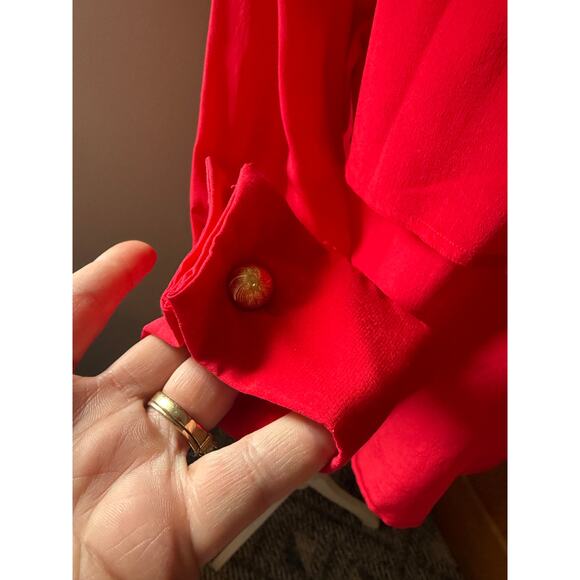 Vintage YL Studio 100% Silk Long Sleeve Blouse Size 8 - Picture 5 of 8